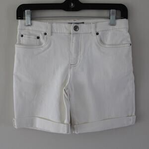 NWT Bonpoint Boys Lars Bermuda Denim Jean Shorts Cuffed White‎ 12